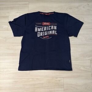 Indian Motorcycle American Original Short Sleeve Shirt Mens Size XL Navy Blue